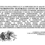 5. LAPIDE PATRONATO TEATRALE CITTA' DI LIVORNO